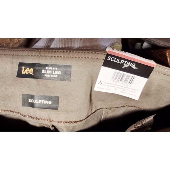 NWT Lee Sculpting Slim Leg Pants Medium Size 6 Brown - Picture 8 of 8